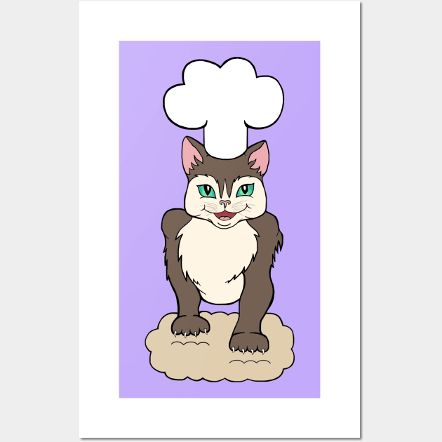 Maine Coon Cat Kneading Biscuits Wall Art by Art by Deborah Camp